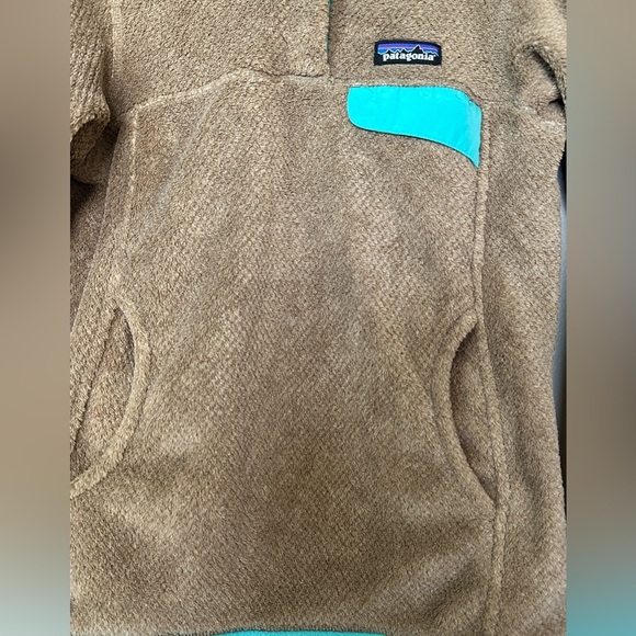 Patagonia Women's Retool Snap Pullover Tan and Teal size XS - Picture 2 of 5